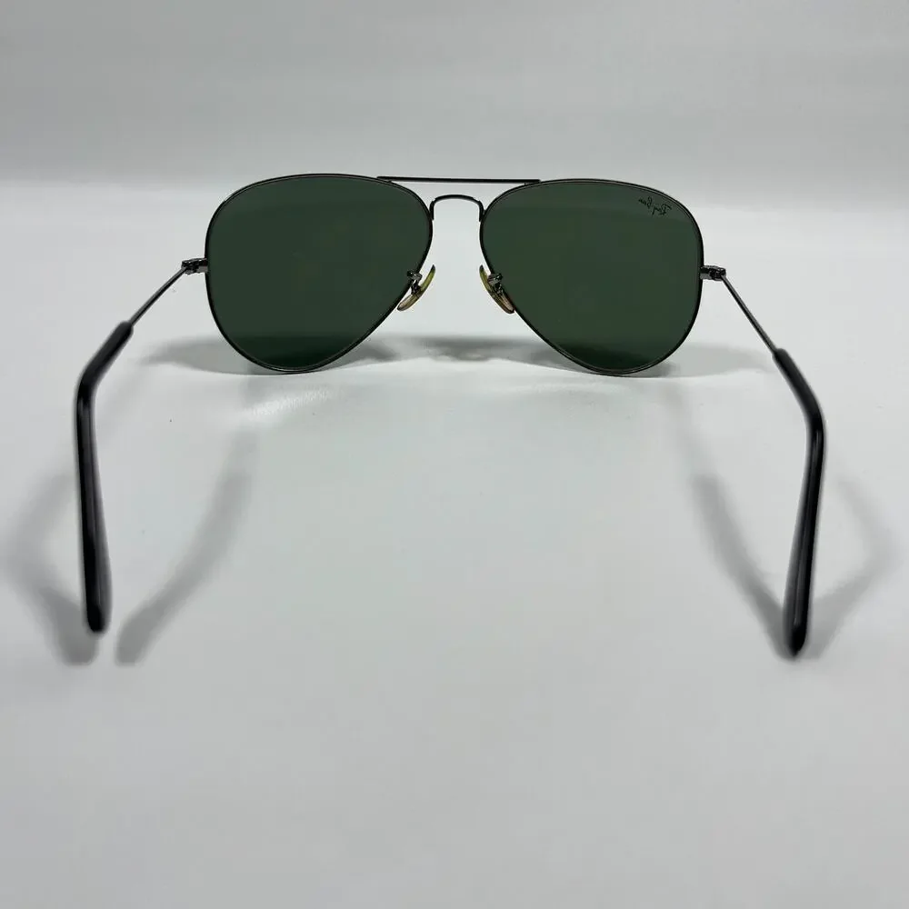 RAY BAN Sunglasses Metal Aviator Gray Full Frame RB3025 W0879 58-14 Green